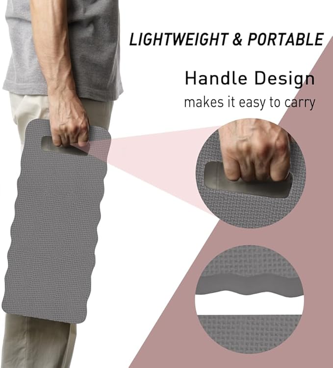 Thick Kneeling Pad 2 Pack, Waterproof,Comfortable Garden Kneeling Pads Stain Resistant, Multi-Functional Kneeler Pad for Gardening, Baby Bath, Yoga, Praying and Exercise (Deep Grey)