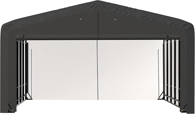 ShelterLogic ShelterTube Garage & Storage Shelter, 20' x 27' x 12' Heavy-Duty Steel Frame Wind and Snow-Load Rated Enclosure, Gray