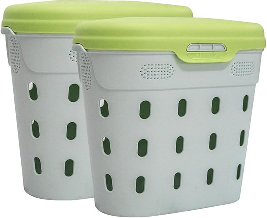 Vego Garden In-Ground Worm Composter Outdoor Farm Compost Bin 8 Gallons BPA-Free Composting System for Raised Garden Beds Lime, Twin Pack