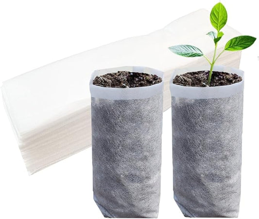 Belit 50 Pcs 10.2" H Deep Nursery Grow Bags, Non-Woven Plants Pots Container for Starting Rooted Plants Vegetable, Flower, Seedling Tree