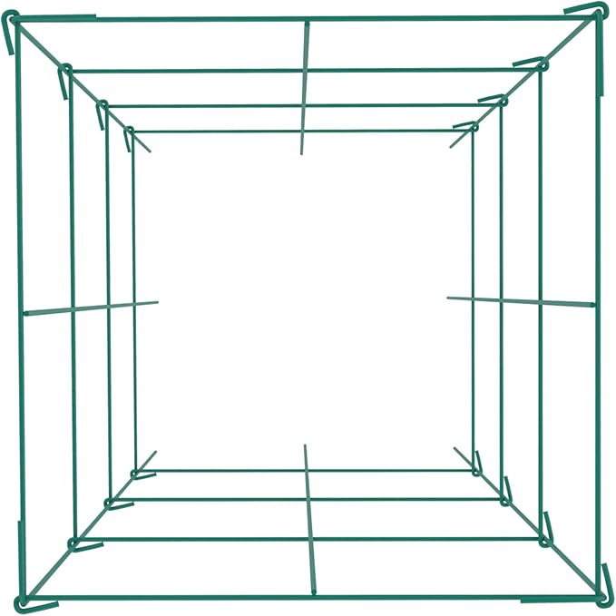 VEVOR Tomato Cages, 11.8" x 11.8" x 46.1", 10 Packs Square Plant Support Cages, Green PVC-Coated Steel Tomato Towers for Climbing Vegetables, Plants, Flowers, Fruits