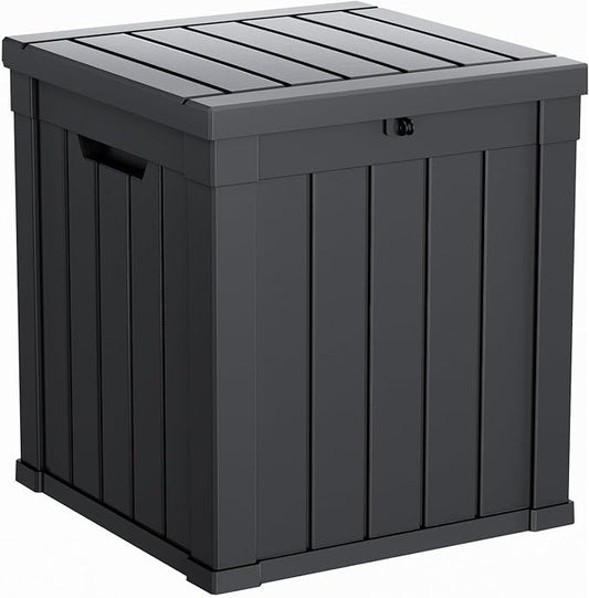 50 Gallon Outdoor Storage Box – Resin Deck Box with Lockable Lid, Waterproof Patio Furniture Storage for Tools, Garden & Yard Organization