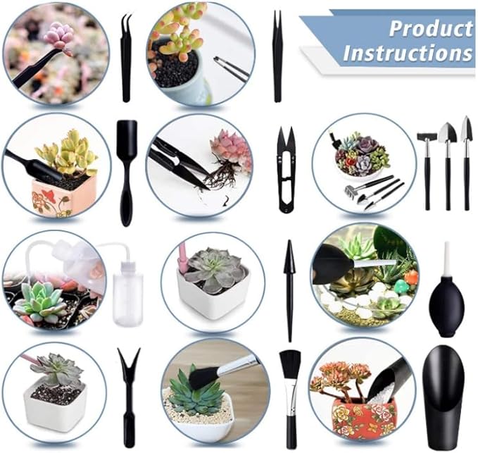 17-Piece Succulent Plant Care Tool Set, 26" and 39.4" Plant Transplanting Mats, Indoor Transplanting Supplies, Including Pot Transplantingg Mat, Mini Gardening Tool Set for Plant Care
