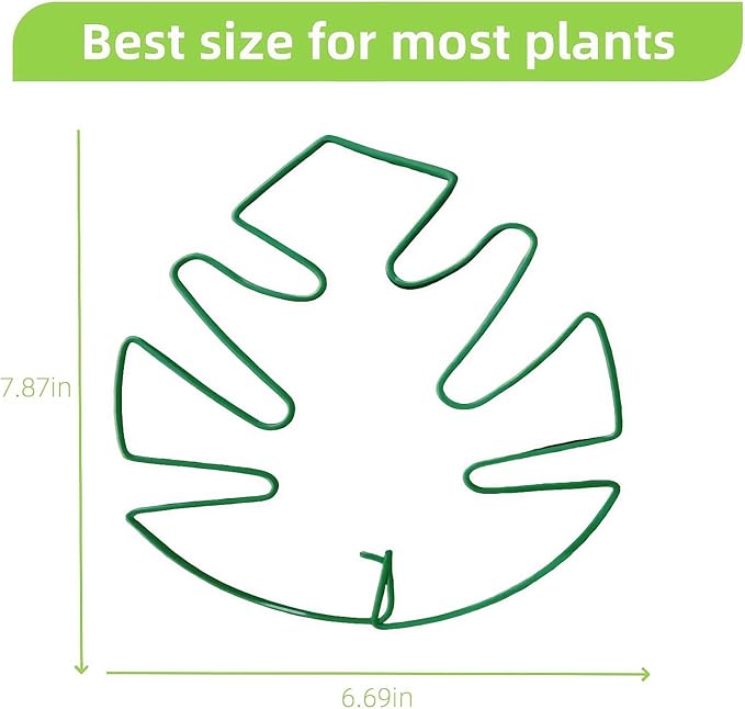 5Pcs Iron Monstera Plant Support, Uniquely Plant Holder Stakes for Indoor Plants, Turtle Shell Bamboo Clamp Set for Thriving Growth Monstera Plant Accessores (Green)