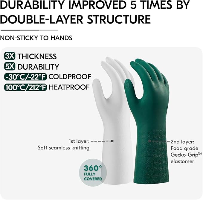 Vgo... Extra Long Gardening Gloves with Fresh Rich Aromas,Waterproof,Slip-Resistant,Chemical-Resistant Glove for Gardening,Outdoor Work(TP1117)