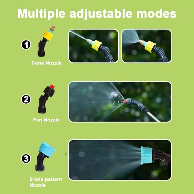 Battery Powered Sprayer 2.4 Gallon and 34 Ounce Set, Electric Garden Sprayer With 4 Nozzles, Adjustable Shoulder Strap, Retractable Wand for Weed, Yard, Lawn and Garden