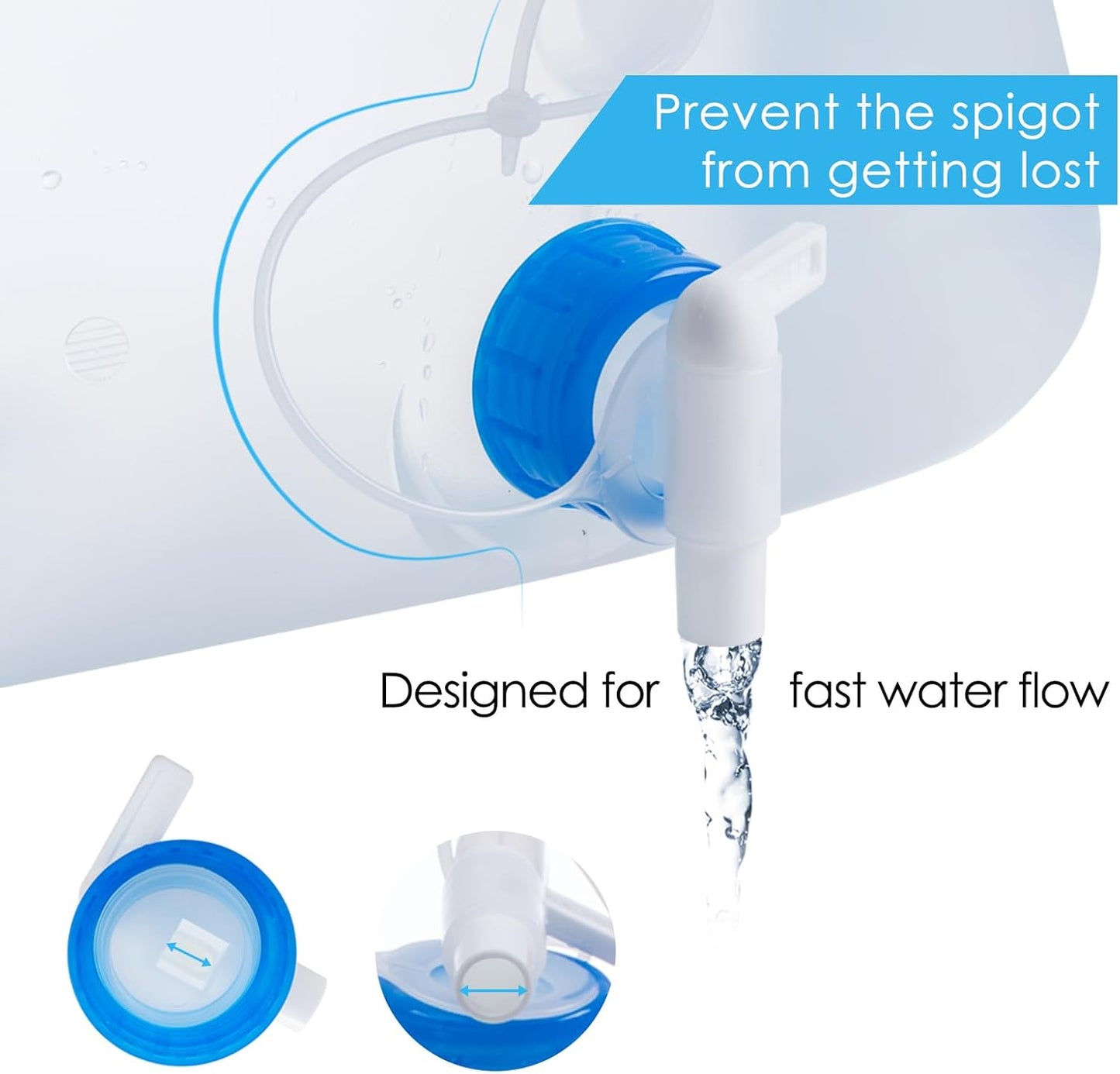 Collapsible Water Jug, 10 Packs 5.3 Gallon BPA Free Camping Water Container with Spigot, Portable Water Storage Carrier for Emergency Survival Hiking Backpacking Outdoors - Food Grade LDPE