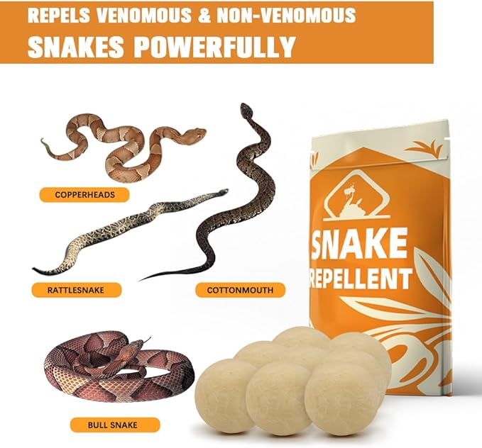 Snake Repellent for Yard Powerful, Snakes Away Repellent for Outdoors, Snake Deterrent Pet Safe Indoor, Yard Snake Out Repellant, Keep Snake Out of Home, Garden, Garage, Camping - 8 Pouches