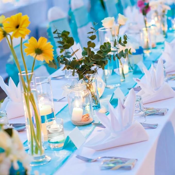 24pcs Warm White Flameless Waterproof LED Floating Candles,Battery Powered Outdoor Waterproof Flashing Tea lamp Voting Candle for Aquatic Ambiance - Wedding, Party, Spa