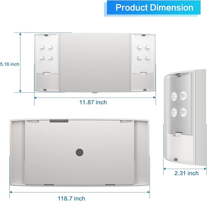 Spectsun 8 Pack LED Emergency Lights with Battery Backup - Two Square Head White Commercial Emergency Exit Light Fixtures - UL Listed - AC 120/277V - Hardwired for Business/Home