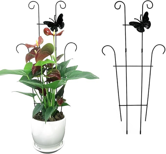 23 Inch Plant Trellis for Climbing Plants Indoor, Sturdy Metal Houseplant Trellis for Potted Plants, Rust-Resistant Plant Support for Monstera Pothos Ivy, Outdoor Garden Trellis 4 Pack