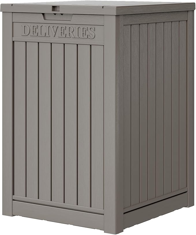 Package Delivery Box for Outside, 48 Gallon Storage with Lockable Secure, Large Resin Outdoor Package Drop Container