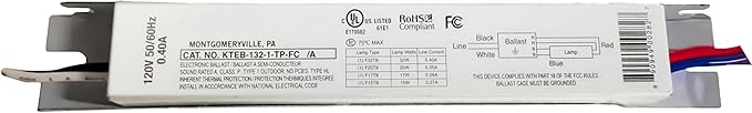 OHLECTRIC Replacement for Keystone KTEB-132-1-TP-FC | 1 Lamp T8 Electronic Fluorescent Ballast | 120V Input with Rapid Start Operation | Finger Case | UL Listed