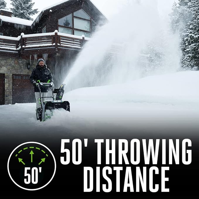 EGO POWER+ 24" Electric Snow Blower, Cordless Self-Propelled 2-Stage, Includes (2) 56 V 7.5Ah Batteries and Dual Port Charger - SNT2405