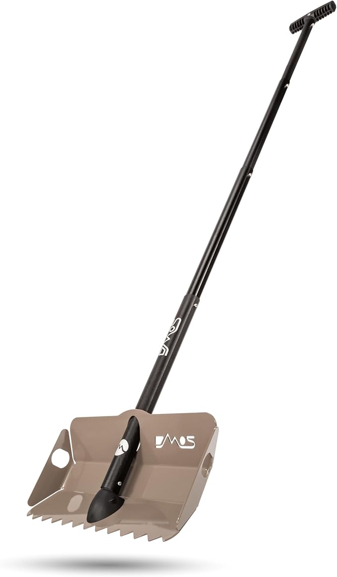 DMOS Stealth Shovel - Lightweight, Heavy-Duty Aluminum Sand & Snow Shovel with Extendable & Collapsible Handle for Camping, Overlanding, Survival, & Off-Road Use - Flat Dark Earth - Regular