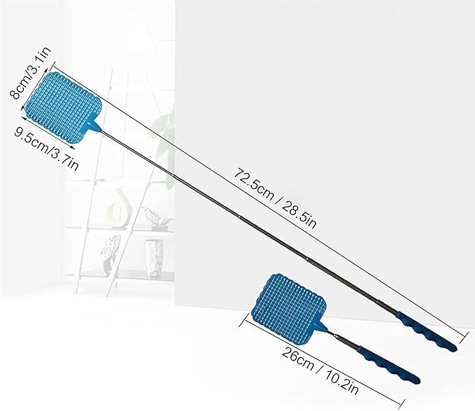 Wosune Retractable Fly Racket, Fly Swatter Retractable with Stainless Steel Rod for Home for Office for Outdoor for Camping