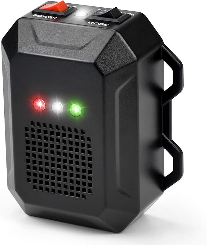 Ultrasonic Rodent Repellent for Car Engines, 12V 24V Wired Ultrasonic Mouse and Rat Deterrent with LED Strobe Lights and Remote Control – Under Hood Animal Repeller for Cars, Trucks, RVs, Vehicles