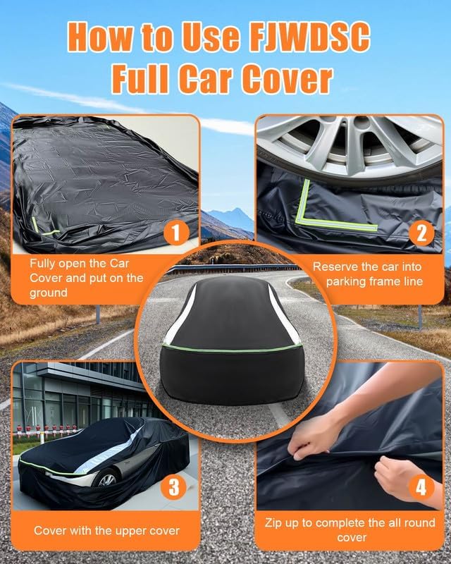 Full Enclosed Car Cover Universal Fit for CRV,RAV4,Rogue,CX5/CX30,Forester/Crosstrek,Lexus NX/UX,Tiguan,Escape,Tucson,Sportage,X1/X2,GLA/GLB, XT4/GT4,Audi Q3,Vibe/Aztek,Prius/Civic Hatchback