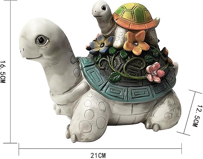 Solar Garden Outdoor Statues Turtle with Succulent and 7 LED Lights, Cute Outdoor Turtle Decor for Patio, Balcony, Yard Ornament, Funny Tortoise Figurine Lights Lawn Art, Present for Grandma, Mum
