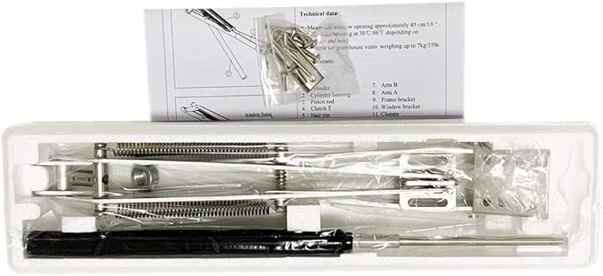 BIBISTORE Automatic Greenhouse Vent Opener Solar Powered Auto Hothouse Window Opener Wooden Cold Frame Roof Vent Opening Kit Greenhouse Accessories-(Lifts 15.4 Lbs,Double Spring)