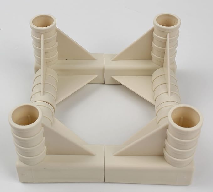 3-Way 16mm 5/8'' Pole for Plant Grow Tent, PVC Pipe Fittings Build Heavy Duty Greenhouse Frame Furniture Connectors Tent Connections, 4 Pcs, Cream