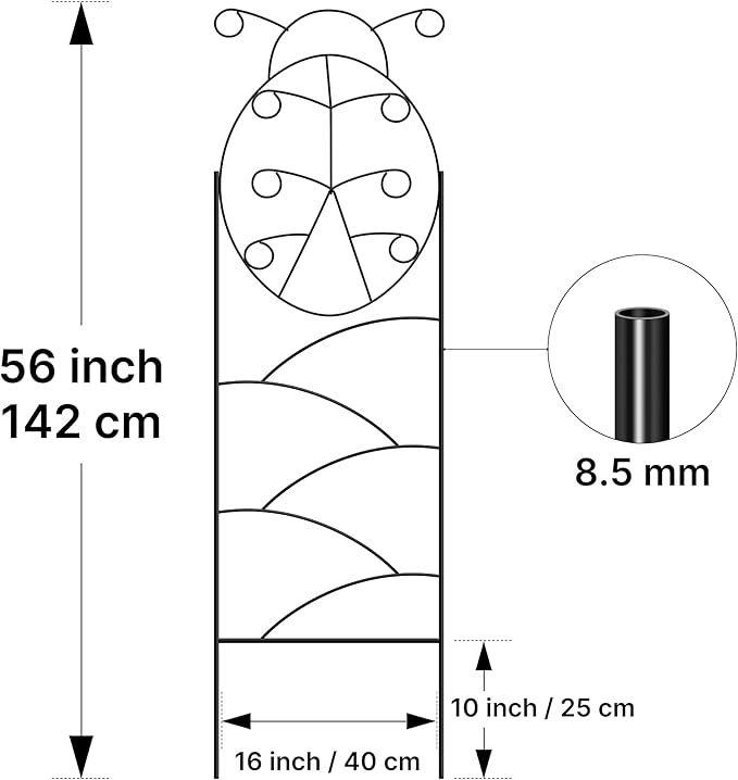ARIFARO Garden Trellis 56″ H x16″ W (Pack of 4) Metal Climbing Plant Trellis Outdoor/Indoor Sturdy Flower Trellis for Climbing Vines, Rose, Potted Plants