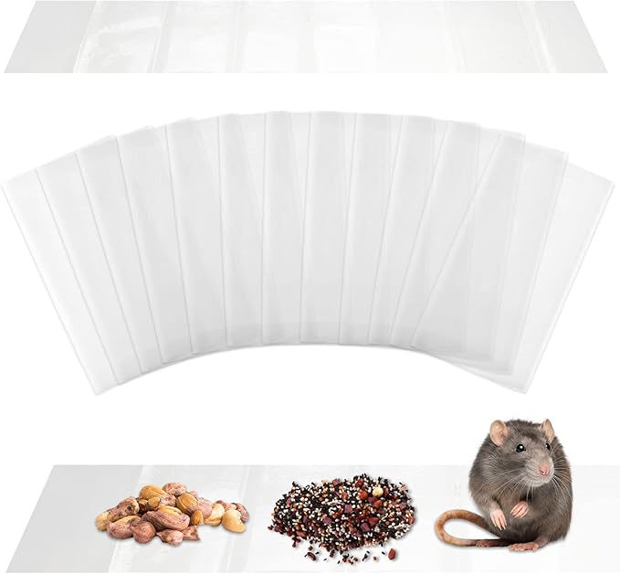 Qualirey 12 Pack Large Sticky Mouse Trap 24 Inch Sticky Rat Glue Roach Indoor Pest Control for Trapping Snakes Rats Spiders Roaches in Restaurant Kitchen House Supplies (Clear)