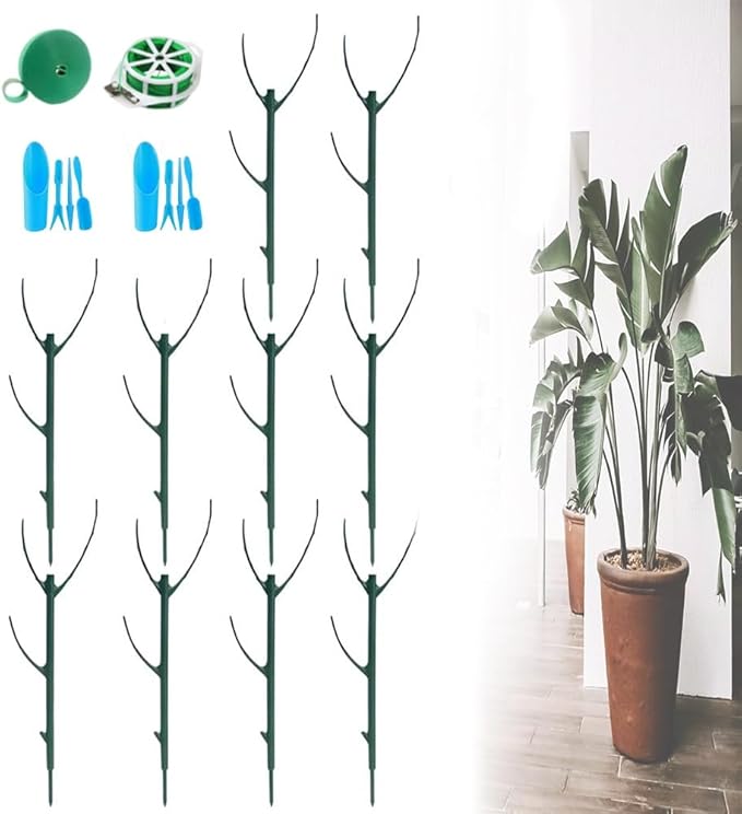 5 Pack Plant Support Stakes, Plants Sticks Supports, Stackable Monstera Plant Support Stakes Tall Holder for Indoor Outdoor, Adjustable Pothos Potted Plants Climber Supports Structures(10PCSC)