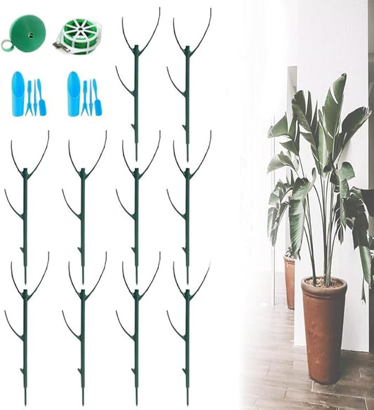 5 Pack Plant Support Stakes, Plants Sticks Supports, Stackable Monstera Plant Support Stakes Tall Holder for Indoor Outdoor, Adjustable Pothos Potted Plants Climber Supports Structures(10PCSC)