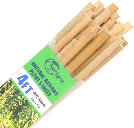 Bamboo Stakes 4 FT 30pcs, 48 inch Garden Stakes Multi-Purpose, Plant Stakes for Tomatoes, Beans, Cucumbers, Peppers, Flowers, Potted, Maintain The Plant Posture, Strengthen and Stem
