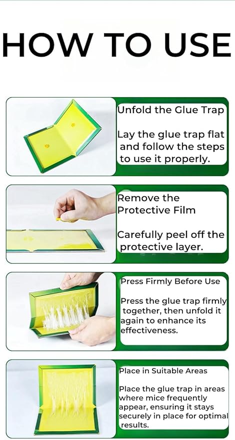Mouse & Rat Glue Traps -12 Pack Large Strong Adhesive Pest Control Boards for Rodents, Cockroach, and Insects - Safe, Non-Toxic Sticky Traps for Home and Commercial Use (881, 12)