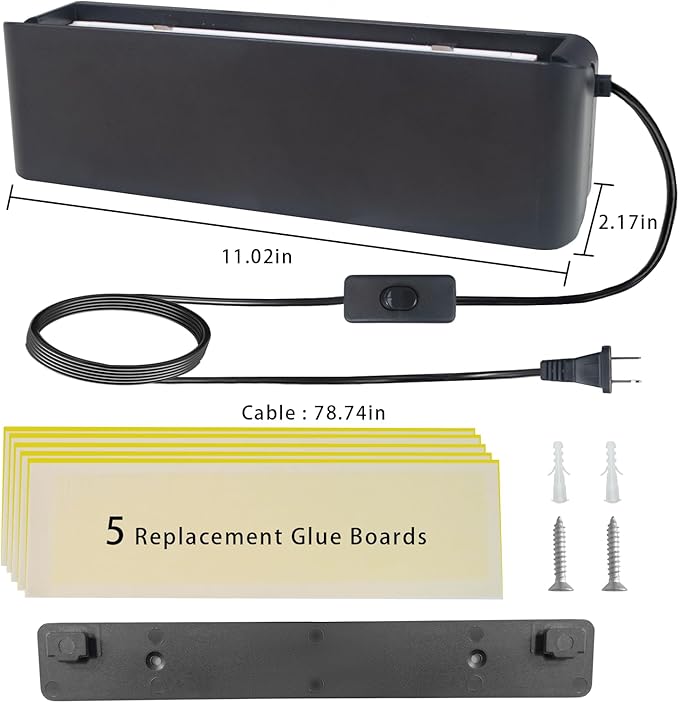 2 Pack UV Fly Light Trap Indoor for Home Gnat Traps for House, Wall Sconce Fly Light Bug Catcher for Kitchen House & Restaurant Fruit Flies Garage & Warehouse with 5 Sticky Glue Boards 6.5 ft Cord