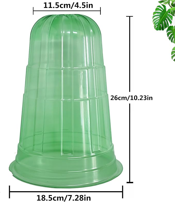 20 Pack Garden Cloches for Plants, Reusable Bell Plant Protector, Garden Protection from Animals Snails Birds Chickens Insect, 9.85" H X 7.3" D (Green)
