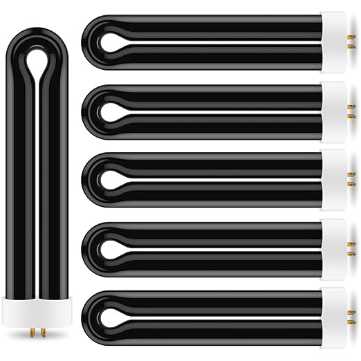 6Pack FUL15W BL Replacement Bulbs with 4 Pin Base, Indoor Outdoor 15W U Shape Lamp Tube Compatible with T6 T8 T9(Black)