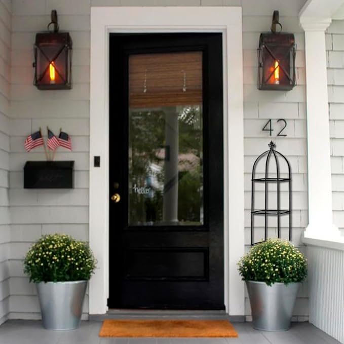 Garden Trellis for Climbing Plants Outdoor - Powder-Coated Steel 63" Metal Trellis Towering Plant Support - Heavy Duty Obelisk Trellis for Climbing Vine, Vegetables & Flowers,Deep Green