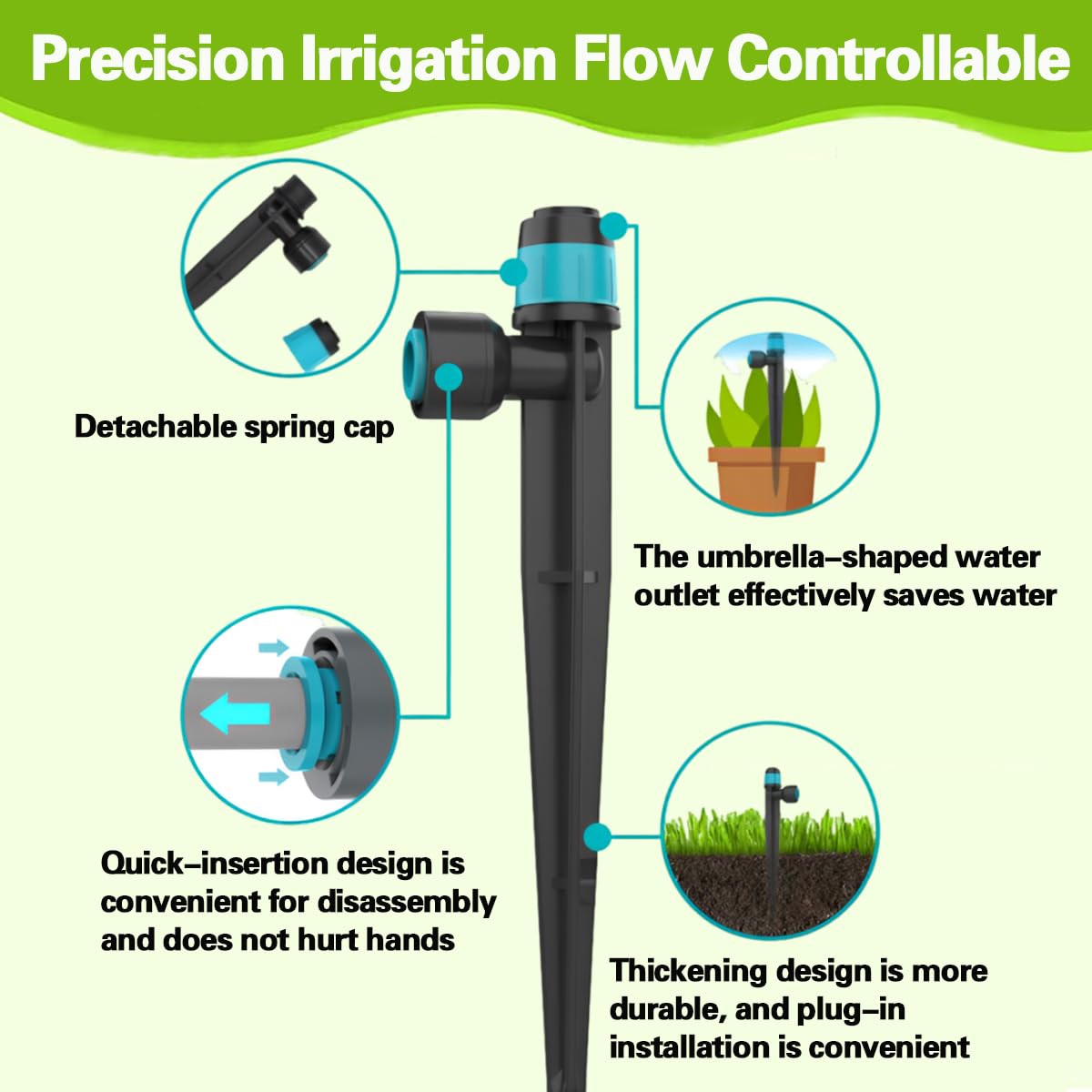 98FT Drip Irrigation System Kit,Quick Installation and Disassembly,with Y-Type Distribution Water Separator,Atomization and Drip Irrigation Nozzles,Flowerpot Garden Plant Yard Watering System.