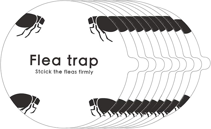 Flea Trap Refills 10 Packs, Flea Trap for Inside Your Home, Replacement Pads for Fleas Light, 7.1 Inch Natural Glue Discs Refill