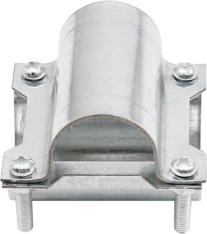 5 Sets 1¼" Greenhouse Cross Grid Pipe Connector Clamps, 32mm Purlin Bracket, Galvanized Steel Chain Link Fence Clamps, Steel Hothouse Pipe Fitting Clip with Bolts and Nuts (32mm)