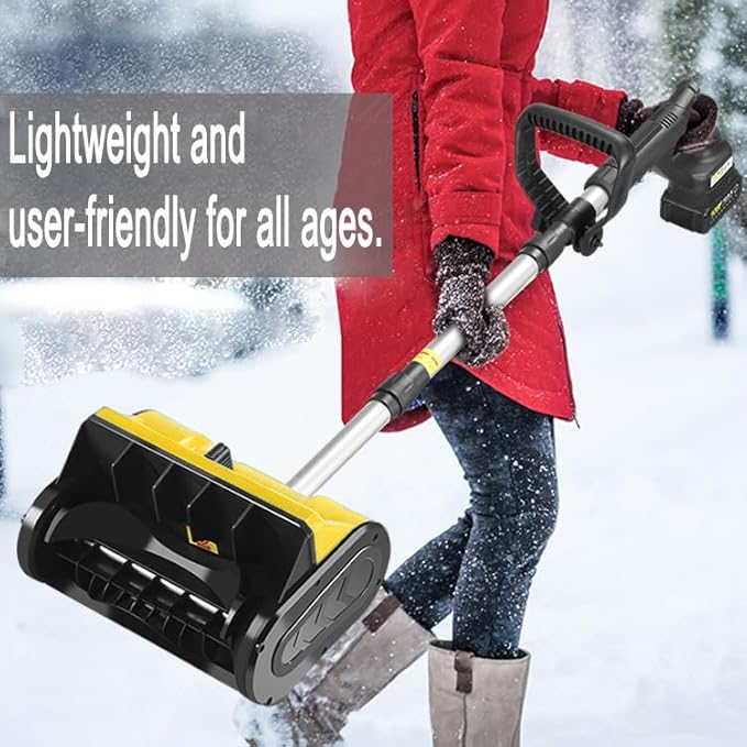 Cordless Snow Shovel,12" Electric Snow Blower with Adjustable Handle and Directional Plate,6.2" Clear Depth with Front Handle for Deck,Patio,Bare Tool(No Battery) (for Dewalt)