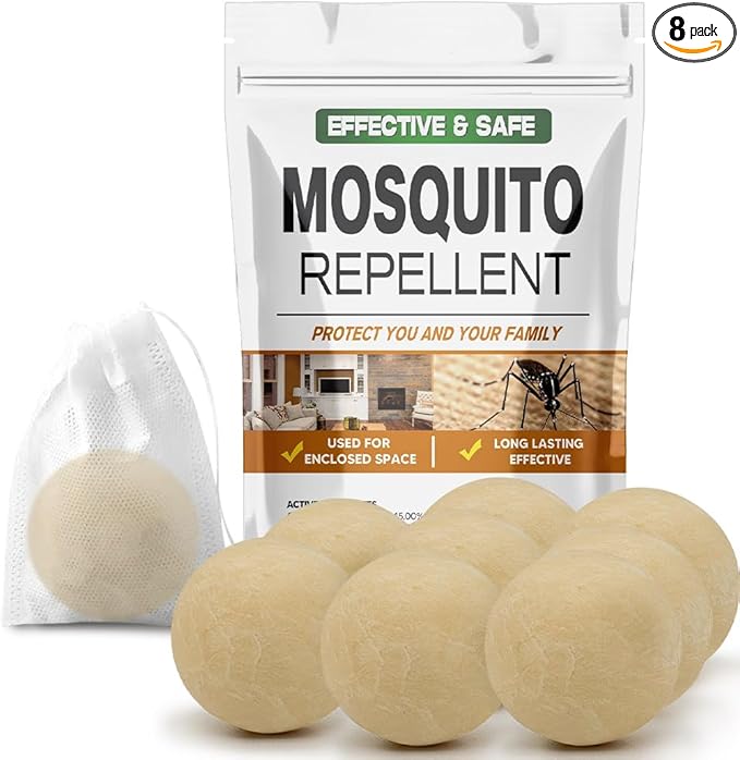 Mosquito Repellent for Patio, Indoor Mosquito Repellent Balls, Mosquito Control for Garage, Outdoor Yard Mosquitoes Deterrent, Mosquitoes Repellant for Room, Keep Mosquito Away for Travel-8P