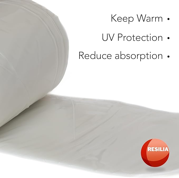 RESILIA Clear Greenhouse Sheeting - UV-Protected, Heavy-Duty Gauge Outdoor Polyethylene Cover for Weatherproofing Greenhouses, Garden, Plants, 12-Foot by 28-Foot Roll, 6-Mil Thick, Made in The USA