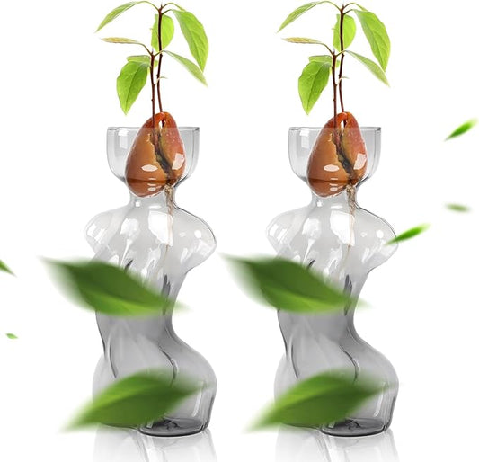 Propagation Vases for Plants Plant Propagation Jars Unique Body Avocado Vase Glass Planter Perfect for Seed Starting Water Rooting and Home Decor Gift for Father