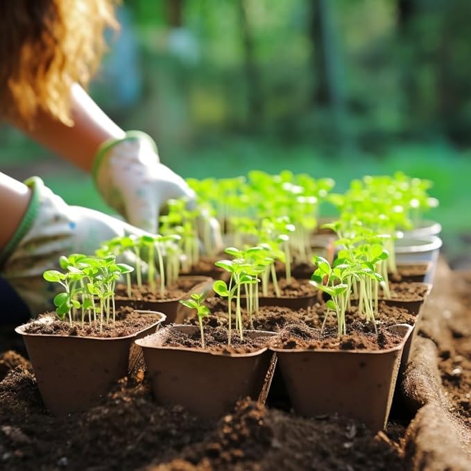 120Cells Seed Starter Tray Kit, Biodegradable Peat Pots for Seedlings Trays, Plant Starter Seed Germination Kit