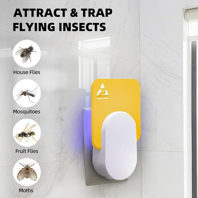 36 Pcs Sticky Refill Glue Cards, Compatible with Safer Home SH502, Dynatrap DT3005W-DS3, DT23005-06, Targets Moth, Fly, Mosquito, Gnat and More, Safe and Super Sticky (Macaron Yellow)