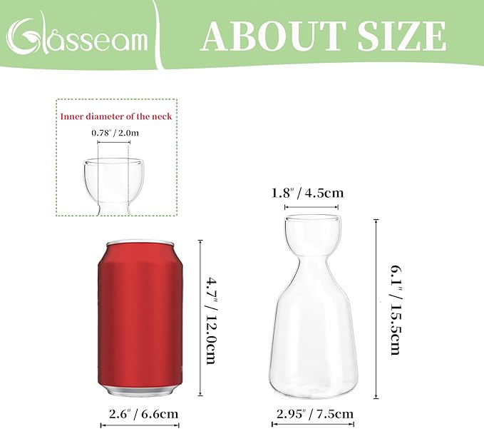 Glasseam Glass Avocado Vase: Acorn Vase for Bulb Growing Set of 3 Clear Small Bud Vases for Home Decor Hydroponic Plant Propagation Jar for Flowers Stems Clippings