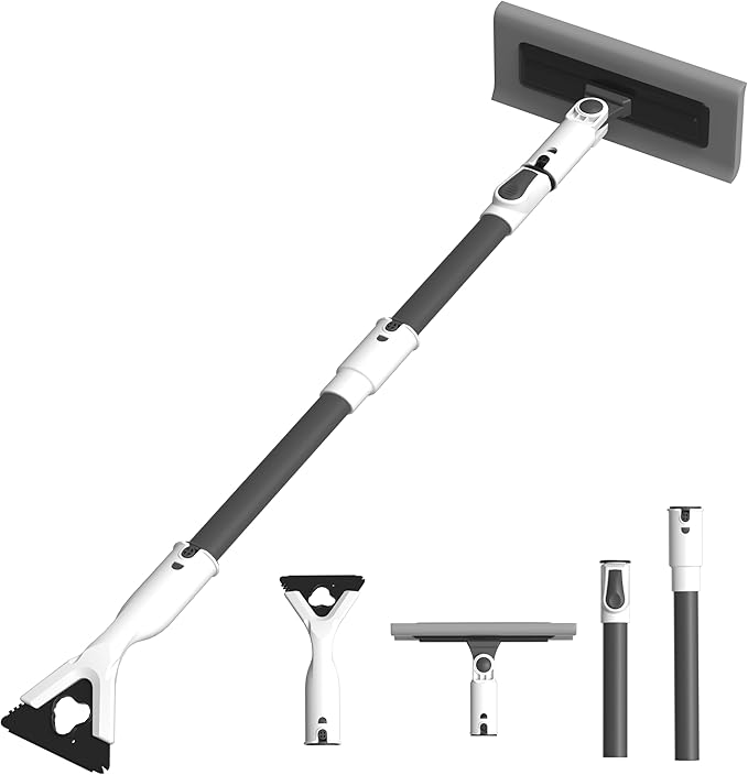 47.3" Ice Scrapers for Car Windshield, 2 in 1 Ice Scraper and Snow Brush with Comfortable Foam Grip, Adjustable Length Settings, Snow Removal Tool for Car, Truck, SUV, Winter car Accessories