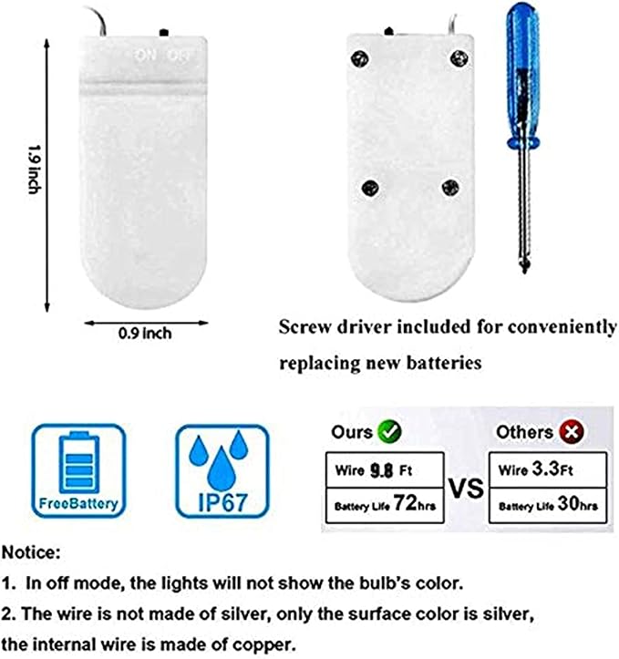 VOOKRY 8 Pack 30 Led Fairy Lights Battery Operated String Lights-10 ft Orange Waterproof Silver Wire Firefly Starry Moon Lights for Crafts Wedding Party Bedroom Halloween Christmas Table Centerpieces