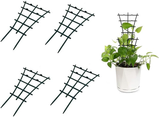 Mini Plant Trellis Garden Trellis for Climbing Plants Outdoor Plastic Superimposed Potted Plant Support Flower Supports (4 Pcs)