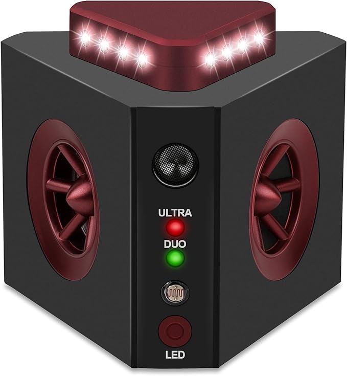 4-in-1 Ultrasonic Rodent Repellent Plug-in Electronic Mice Repeller Rat Deterrent, Pest Control Device with Ultrasound, Electric Impulse, Flashing Lights, Predator Sounds, Indoor Mouse and Rat Control