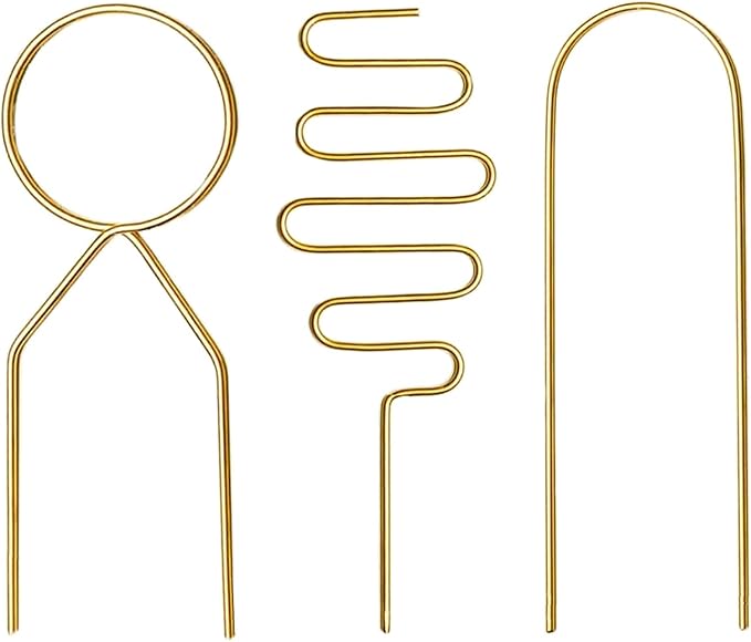 Small Metal Trellis for Potted Plants, 3 Pcs Gold Trellis for Climbing Plants Indoor, Plant Support Stake Mini House Plant Trellis for Hoya, Flower, Pothos, Monstera